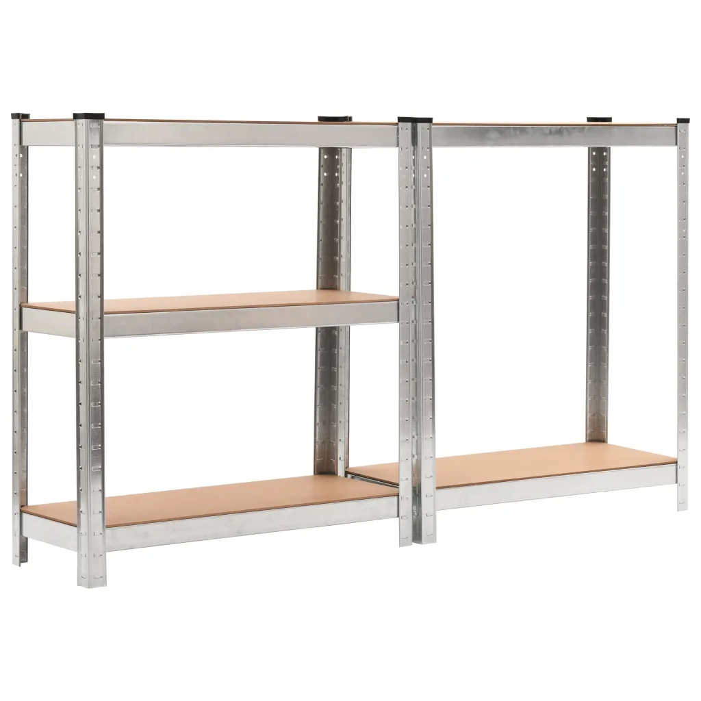 Scaffali 5 Ripiani 3 pz Argento in Acciaio e Legno Multistrato CFW8190175