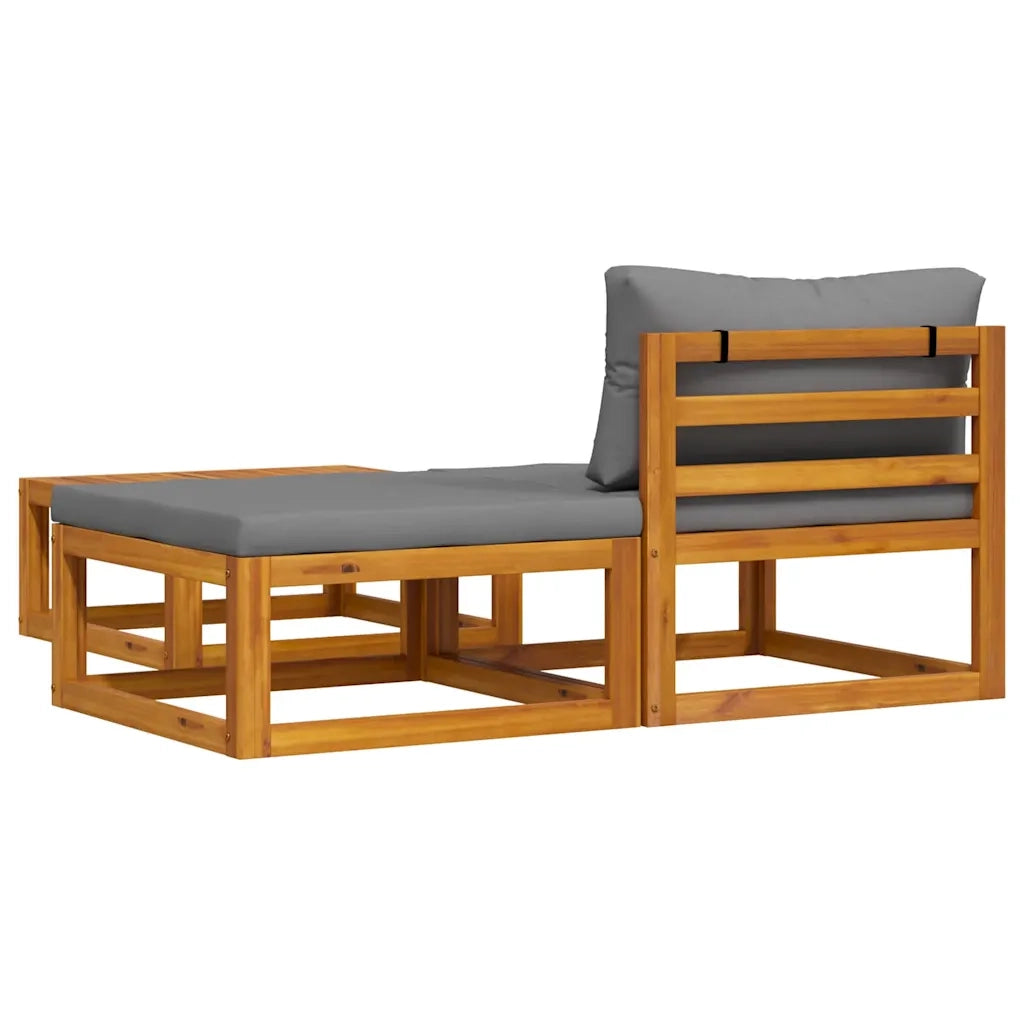 Salotto da Giardino-Set Divani da Giardino 3 pz con Cuscini in Massello di Acacia 831902