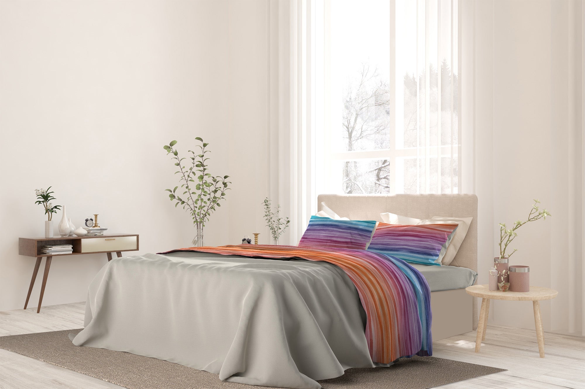 Set lenzuola Singolo stampa sopra Sotto e Federe Rainbow