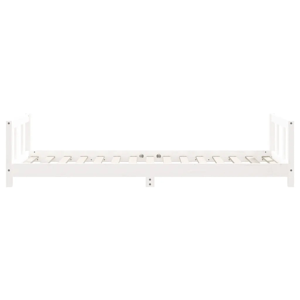 Giroletto per Bambini Bianco 90x190cm in Legno Massello di Pino 834433