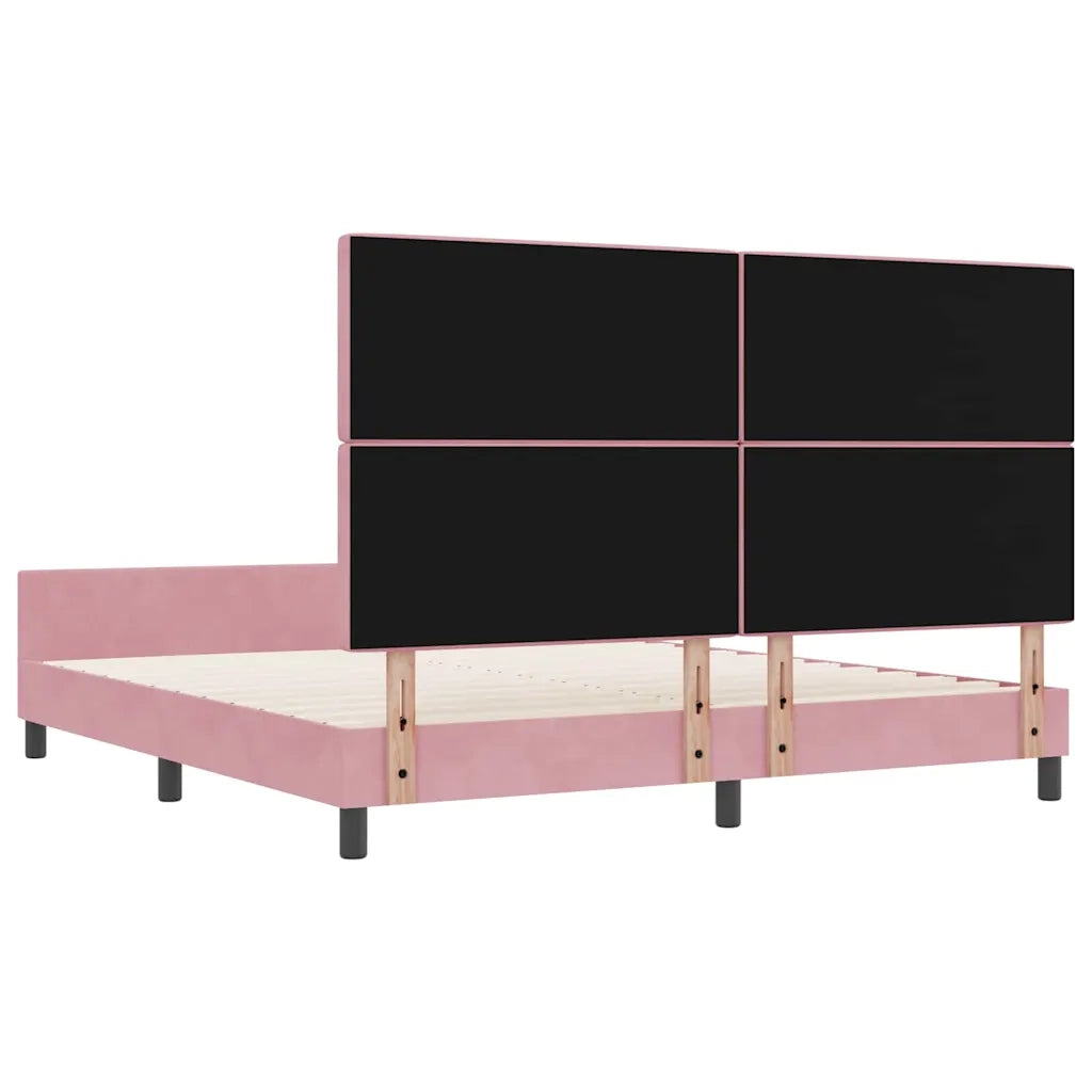 Letto a molle con testiera Rosa 180 x 200 cm Velluto 3344896