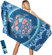 Asciugamano da spiaggia XXL 100 x 200 cm - Microfibra - Leggero - Compattabile - Resistente al sabbia - Rapido asciugatura - Incluso asciugamano da bagno - Asciugamano da spiaggia