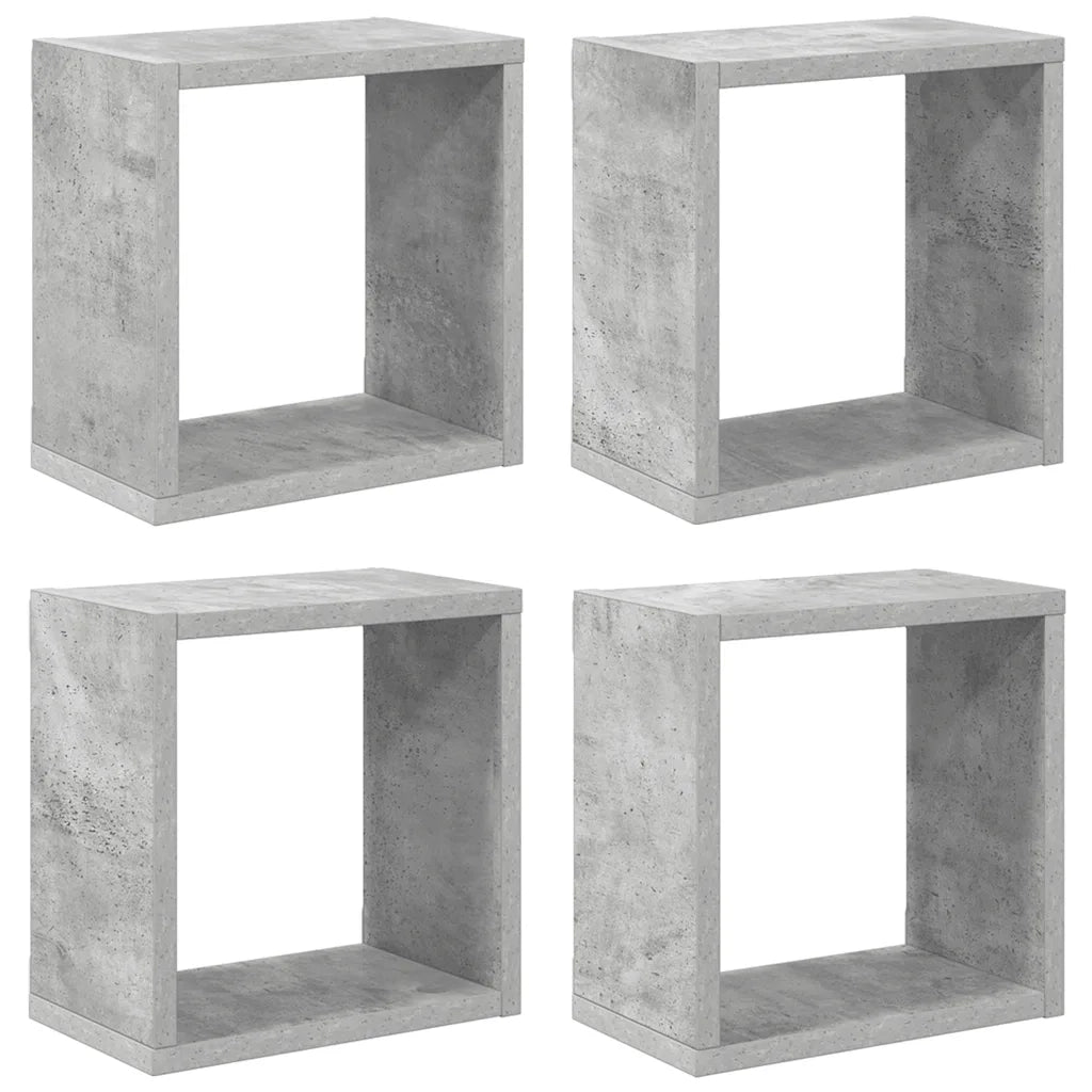 Mensole Parete a Cubo 4 pz Grigio Cemento 26x15x26 cm 807038