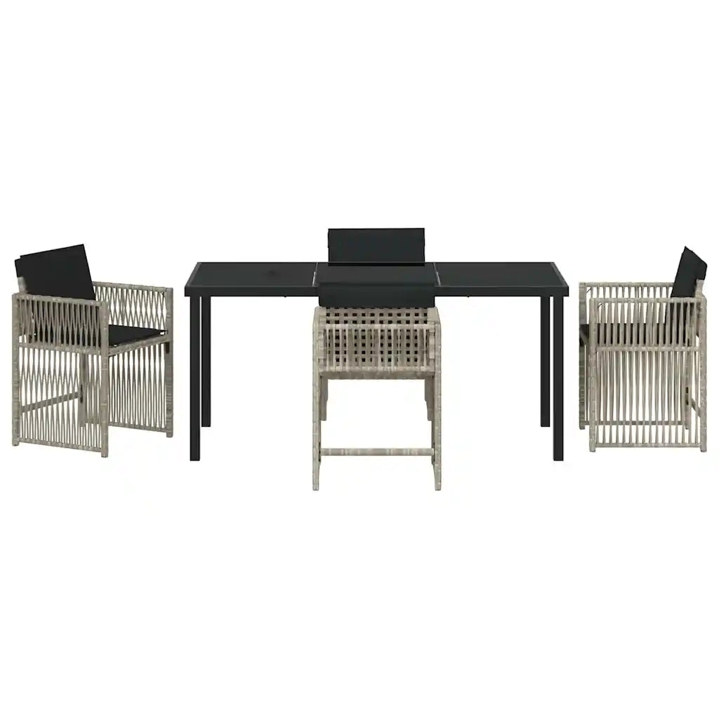 Set da Pranzo per Giardino 5 pcs Grigio chiaro polyrattan 3380791