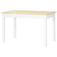 Tavolo da Pranzo 4-6 Posti Design Moderno per Cucina e Soggiorno, 119x70x75cm, Bianco e Legno