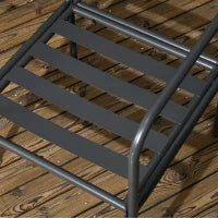 Set da Giardino 5 Pezzi in Acciaio con 4 Sedie 58x58x66 cm e Tavolo 80x80x71 cm con Foro Centrale, Grigio