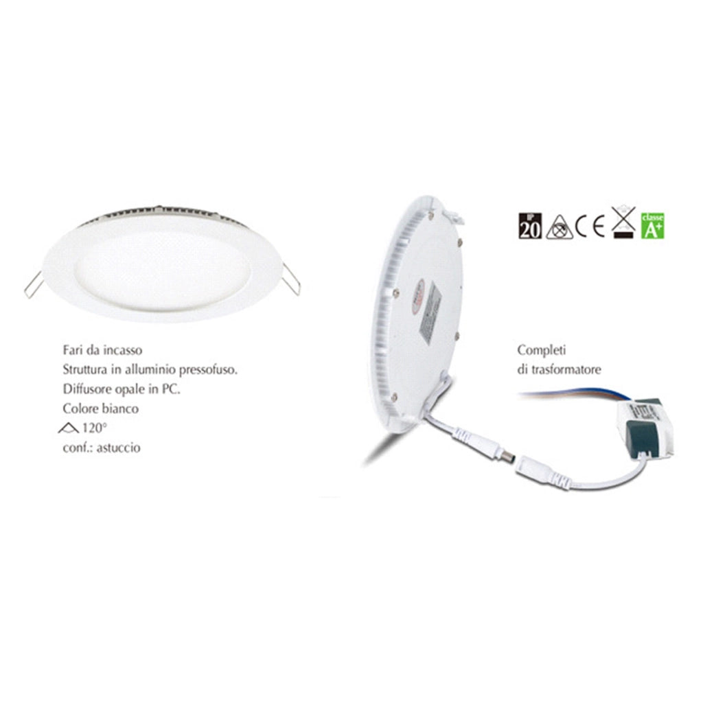Faretti Incasso Logan Alluminio Bianco Led Integrato 24W 4000K Ip20