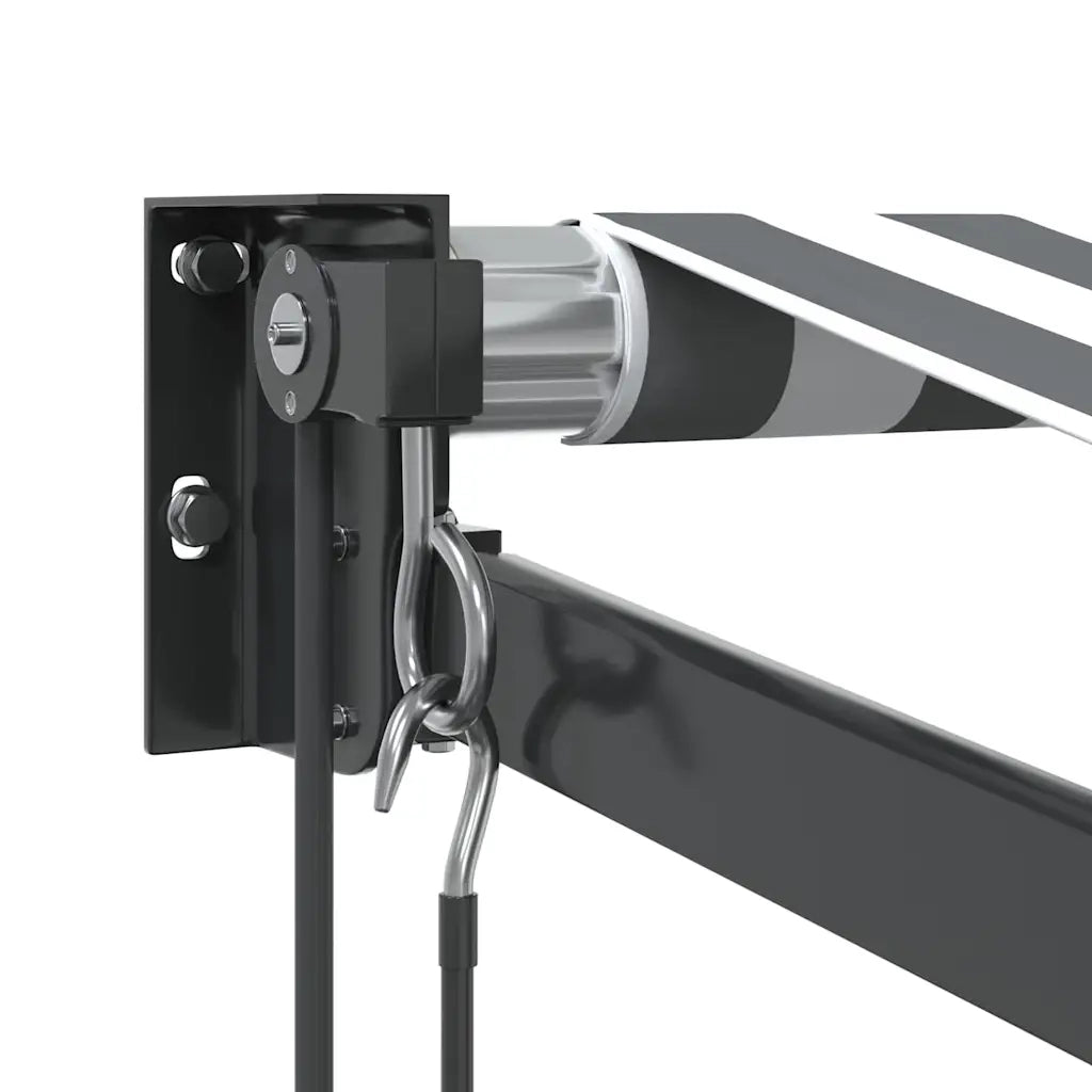 Tenda retrattile-Tenda parasole per balcone Antracite e Bianca 3,5x2,5m Tessuto/Alluminio 469504