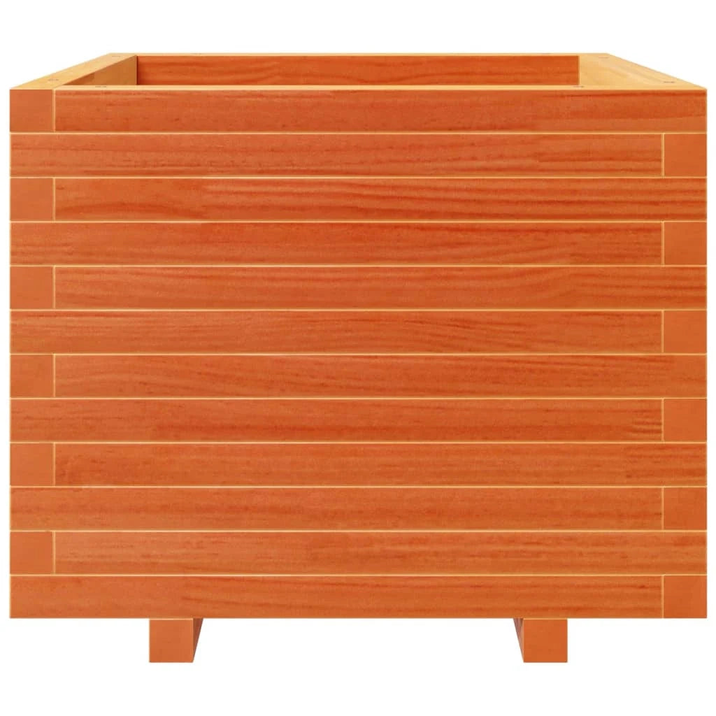 Fioriera rialzata per piante fiori terrazza giardino finitura a cera 60 x 60 x 49,5 cm legno di pino massiccio marrone 02_0038474