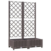 Fioriera | Cassetta per fiori | Vaso da Giardino con Graticcio Marrone 80x40x121,5 cm in PP
