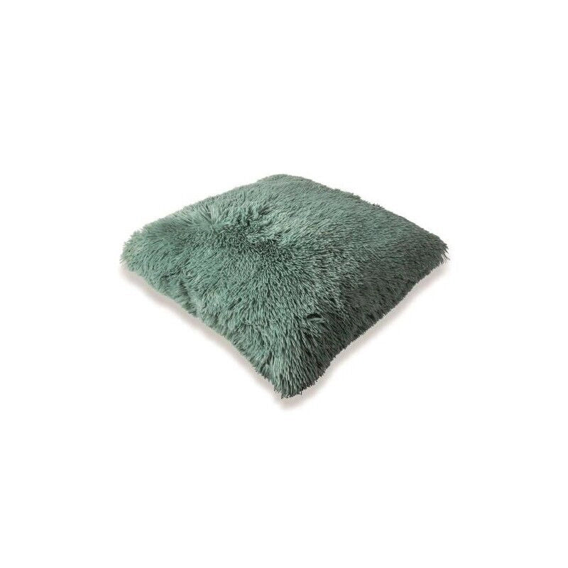 GLAM CUSCINO ARREDO IN ECOPELLICCIA 55X55 VERDE SALVIA