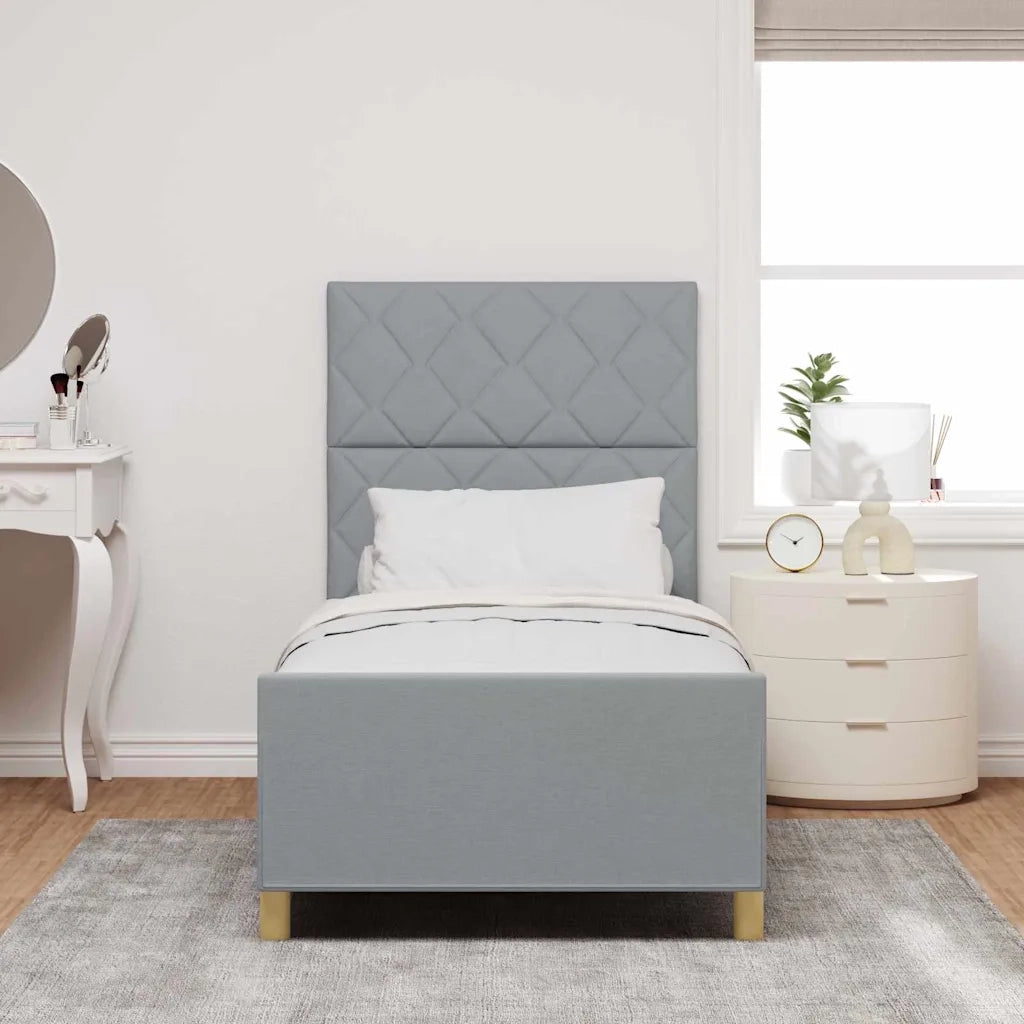 Struttura del letto Grigio chiaro 90 x 200 cm Tessuto 3344774
