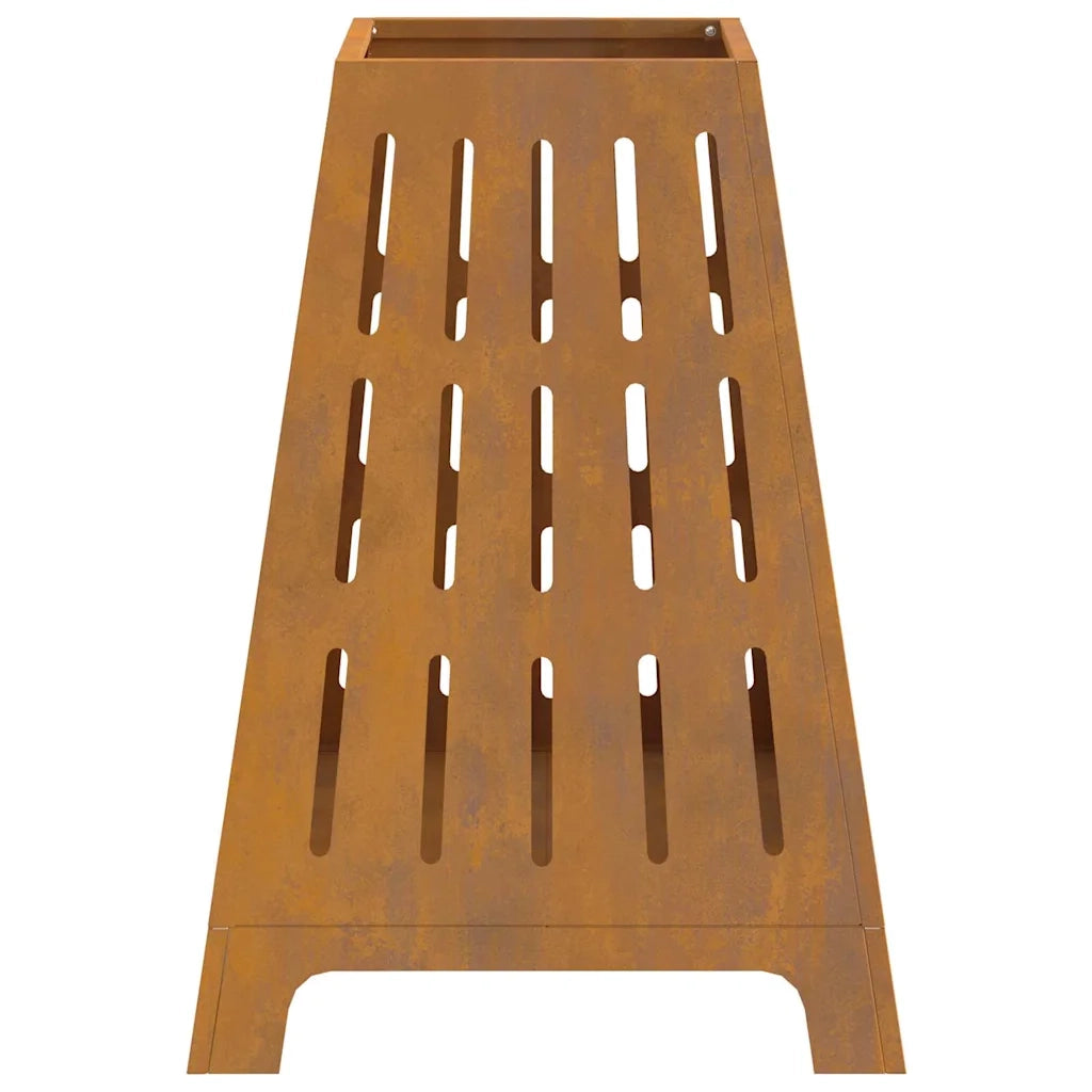 Focolare-Stufa-Camino Marrone 50 x 50 x 70 cm acciaio corten
