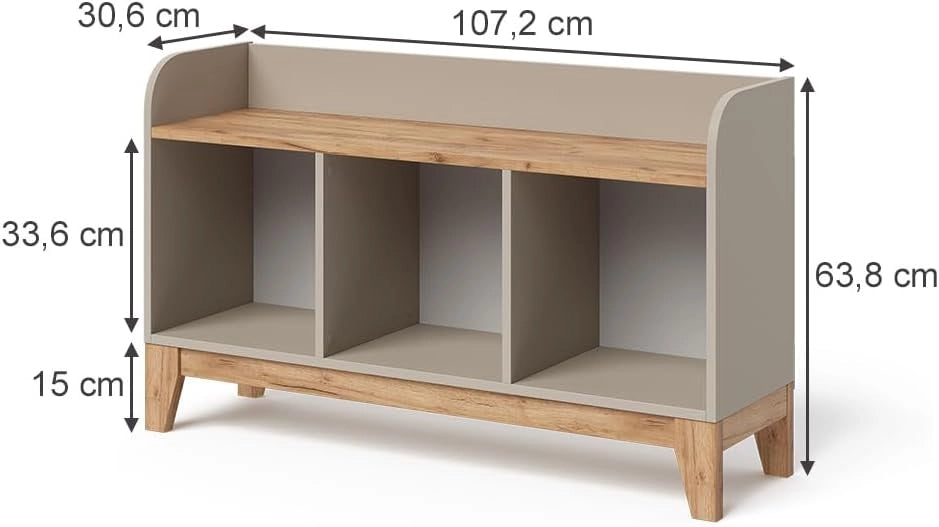 Panca per bambini Malia, Cashmere/Artigianale, 107.2 x 63.8 cm, adatto come seduta e superficie d’appoggio per bambini