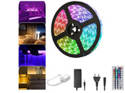 Striscia Led 5 Metri RGB 5050 Controllo con Telecomando 44 Tasti Non Impermeabile Luci Led Colorate per Decorazioni da Interni