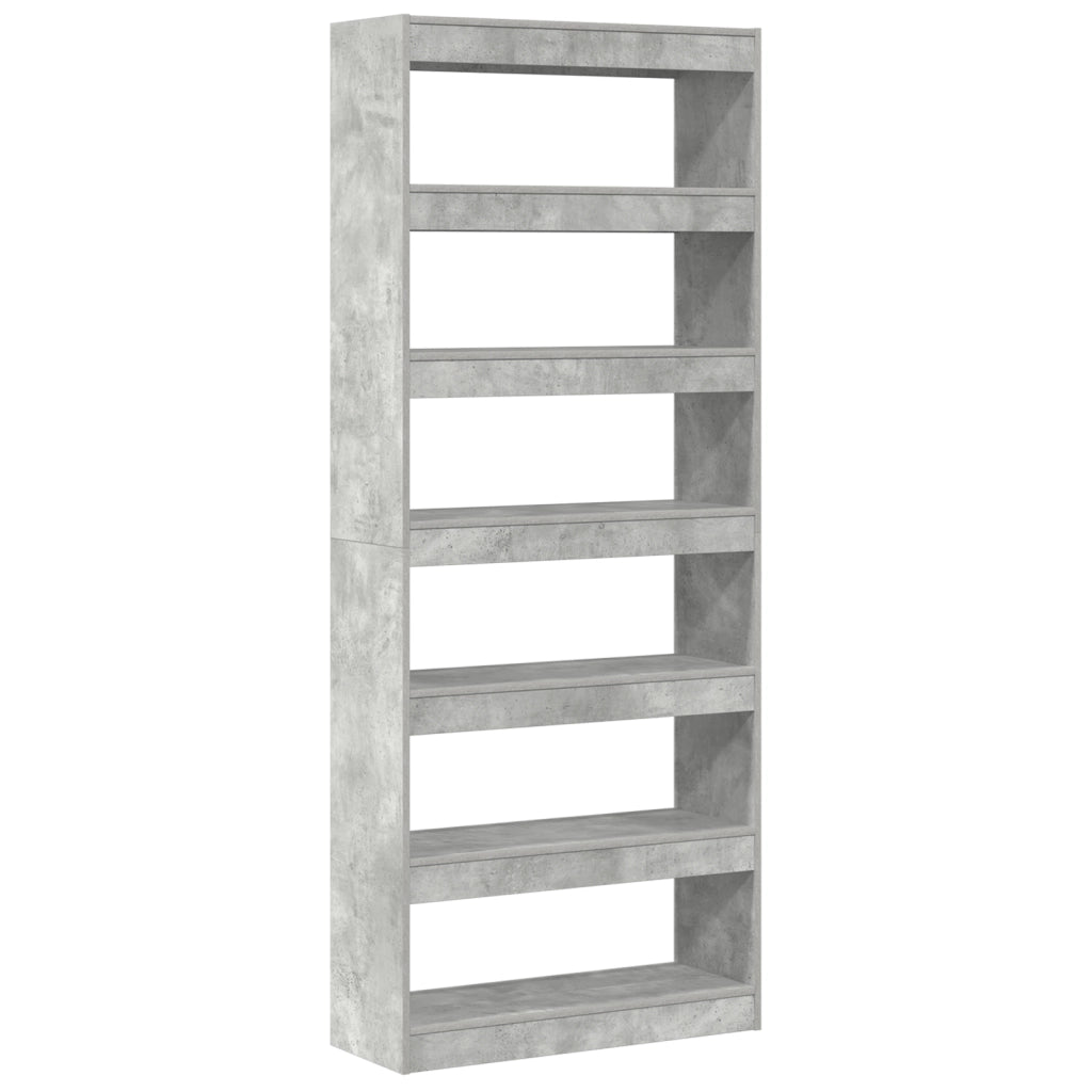 Libreria Grigia in Cemento Grigio Cemento Legno ingegnerizzato