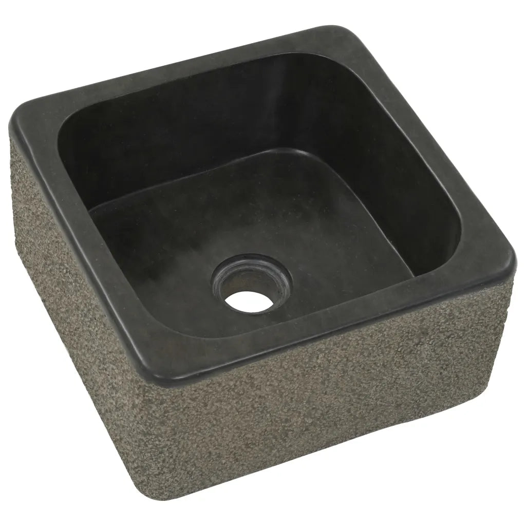 Lavandino 30x30x15 cm in Pietra di Fiume Nero 142779