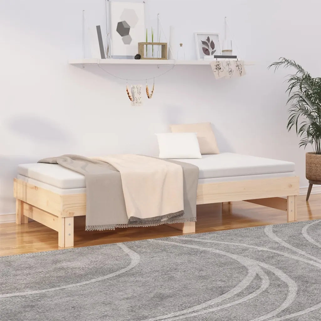 Dormeuse Estraibile 2x(75x190) cm Legno Massello di Pino 823394