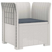 Poltrona a 1 Posto con Cuscino Aspetto Rattan PP Bianco 8011863