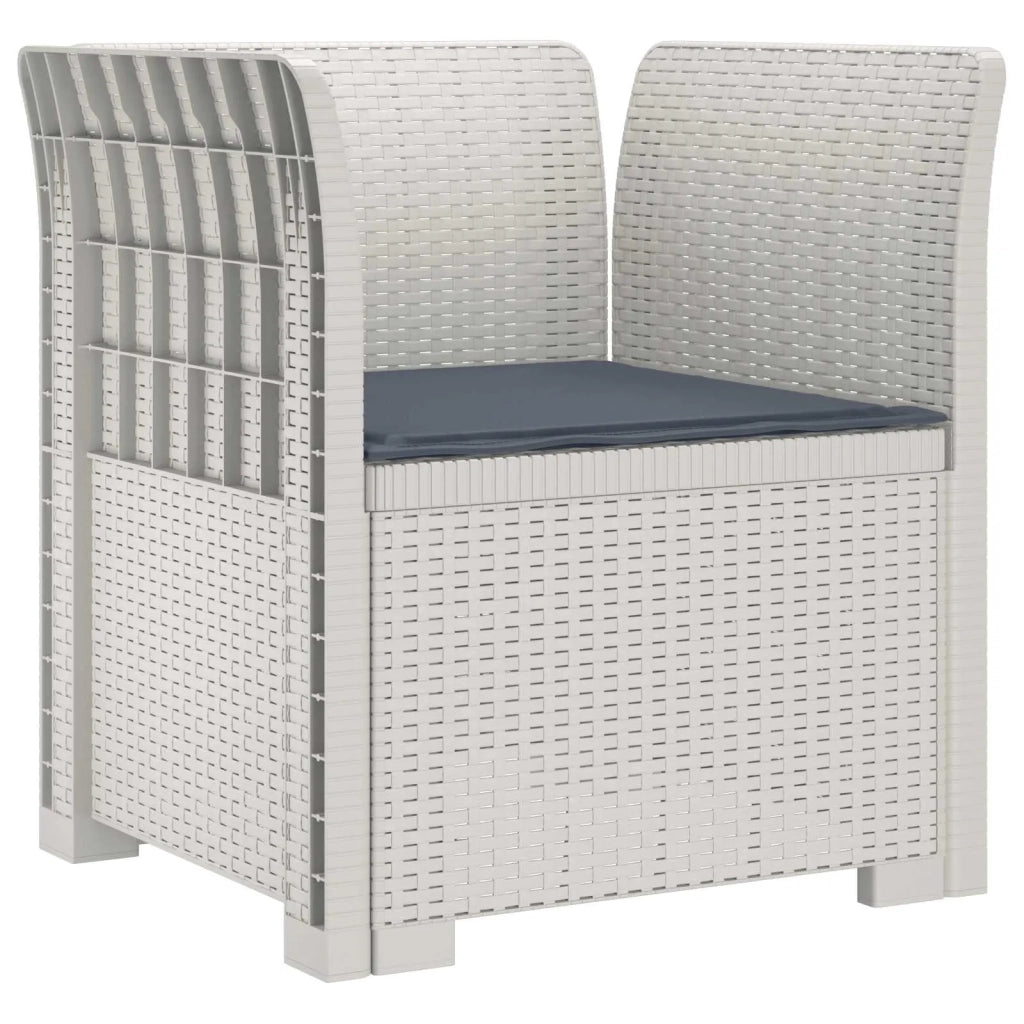Poltrona a 1 Posto con Cuscino Aspetto Rattan PP Bianco 8011863