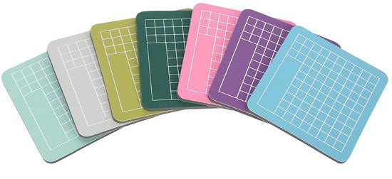 Set di Snijmatten Mini 6x6cm - 7 Stuks - Fai da Te - Set di Snijmatten Colorati - Per Scrapbooking e Knutselen - Formato Compatto - Snijplank