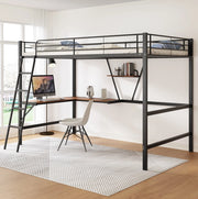 Letto a soppalco 90x200 cm con scrivania a L e scaffale
