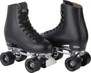 Quad Rink Rolschaatsen in Pelle Nera Classica - Dimensione 7 - Qualità Eccellente