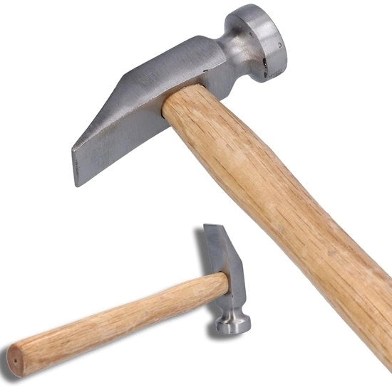 Martello in Acciaio Duraturo - Manico in Legno - Progettazione Ergonomica - Antiruggine - Produzione Artigianale - Alta Durezza - Martello di Riparazione