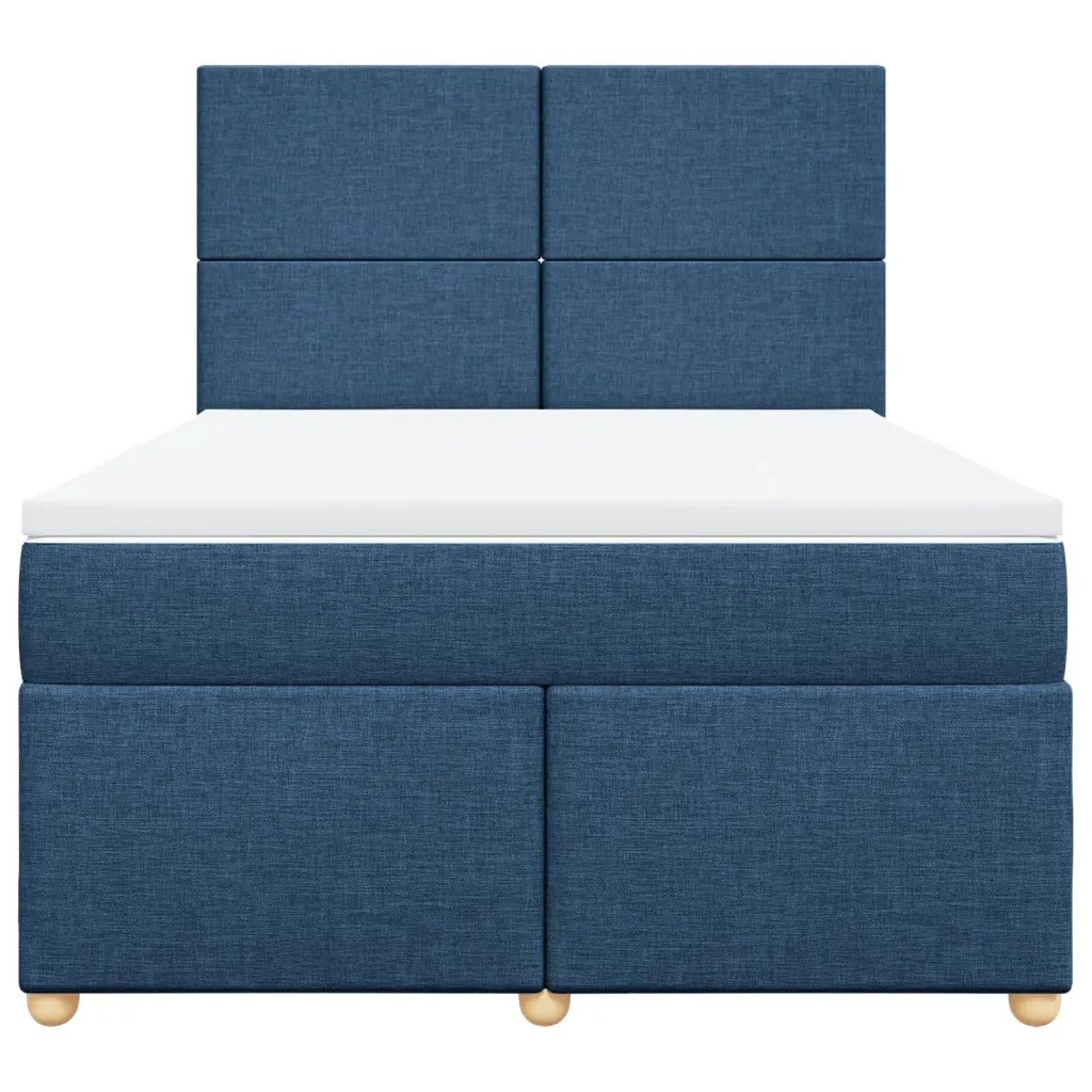 Giroletto a Molle con Materasso Blu 140x200 cm in Tessuto