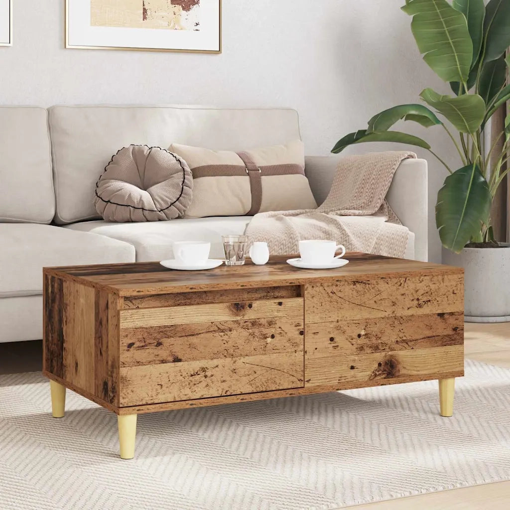Tavolino da salotto con cassetto Legno vecchio 90 x 50 x 35 cm