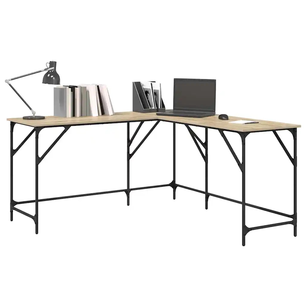 Scrivania Rovere Sonoma 149x149x75 cm in Legno Multistrato 837583