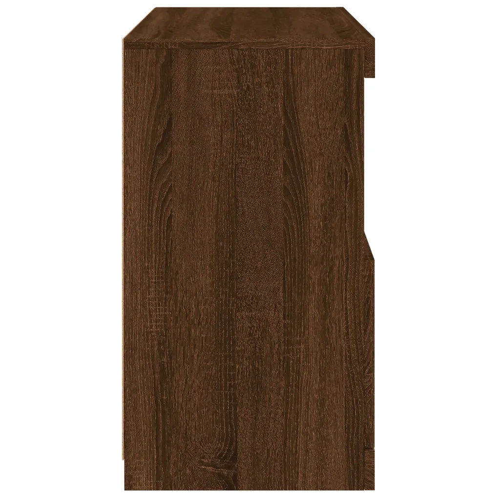 Credenza con Luci LED Rovere Marrone 60x37x67 cm 836657