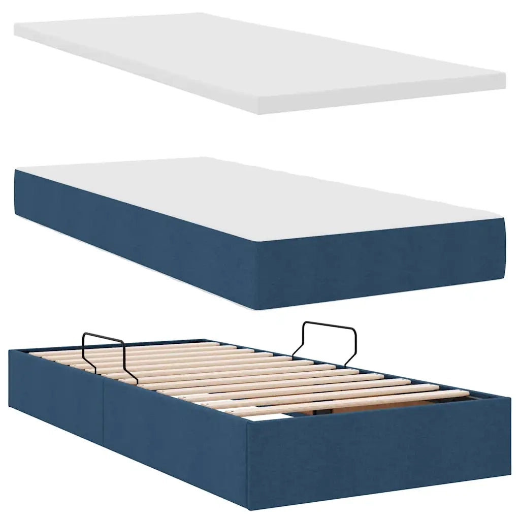 Letto con Contenitore Blu 180 x 200 cm Pelle Sintetica 3372214