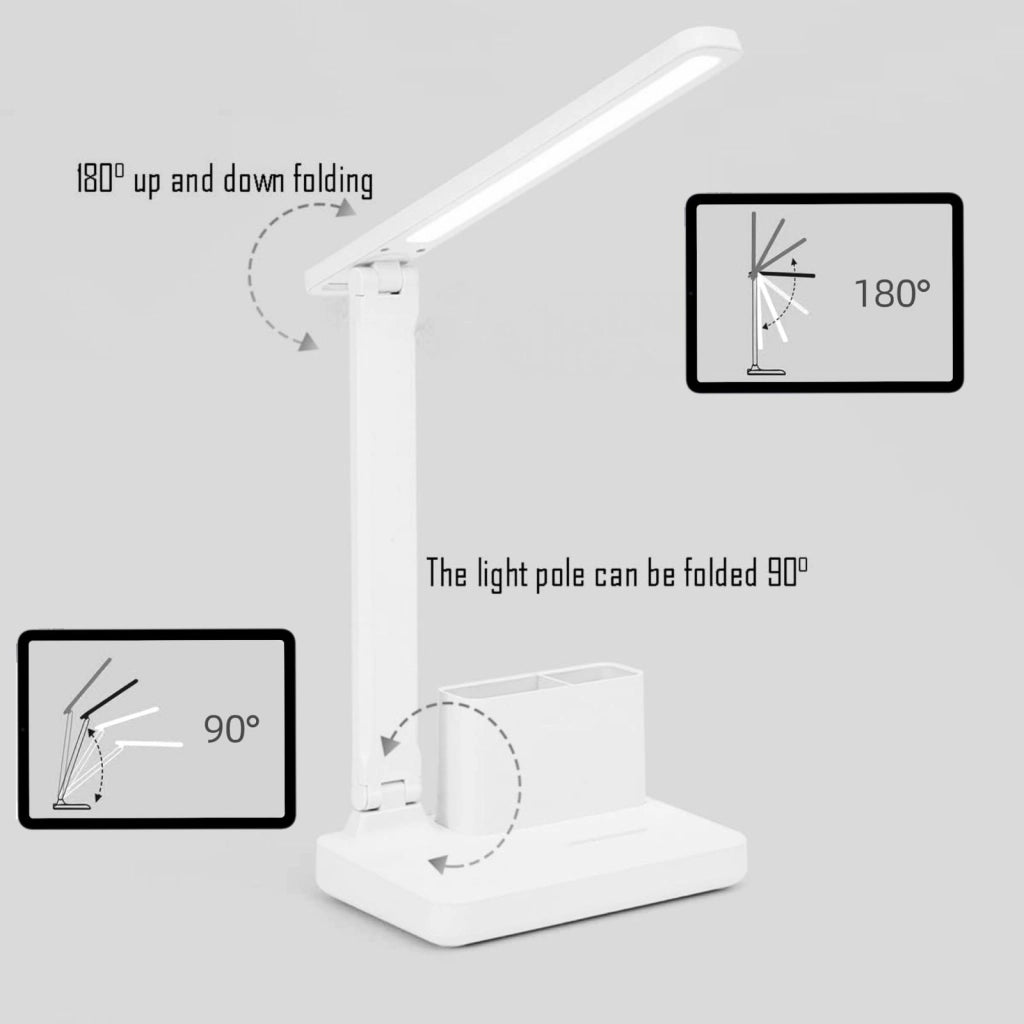 Lampada da tavolo lavoro Touch Pieghevole Luce Led natural 4200k bianco TO-BL173