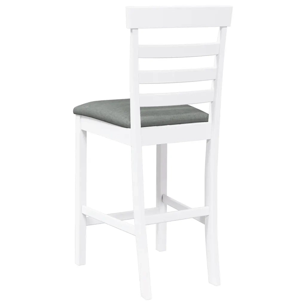 Sgabelli da Bar con Cuscini 2 pz Bianco Legno Massello di Hevea 4102541