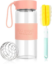 Shaker per proteine 480 ml - 16 oz - Odorante - Senza BPA - Manico in acciaio inossidabile - Rosa