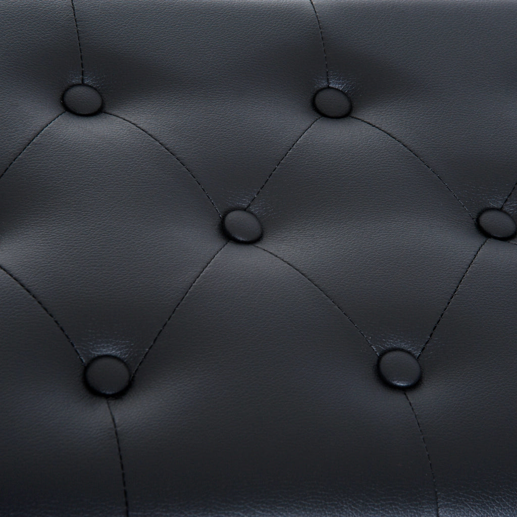 Sgabello con cassetto imbottito ¨C zephmum ¨C nero in tessuto similpelle
