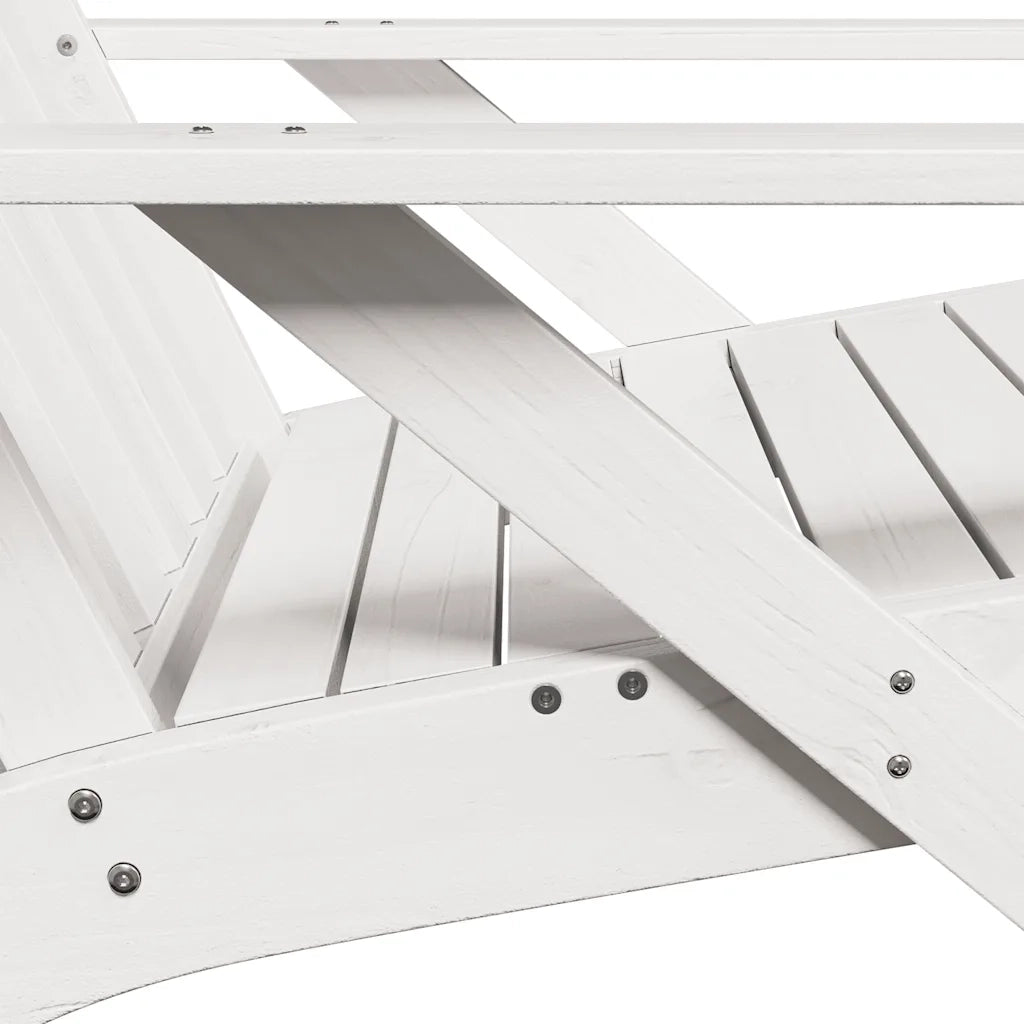 Sedia Adirondack da Giardino Bianca Legno Massello di Pino
