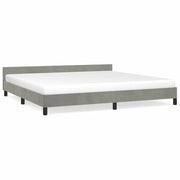 Letto matrimoniale | Letto per adulti | Giroletto senza Materasso Grigio Chiaro 200x200 cm Velluto