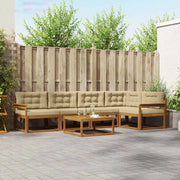 Set di divani da esterno con cuscino 6 pcs Naturale e Beige 3367606