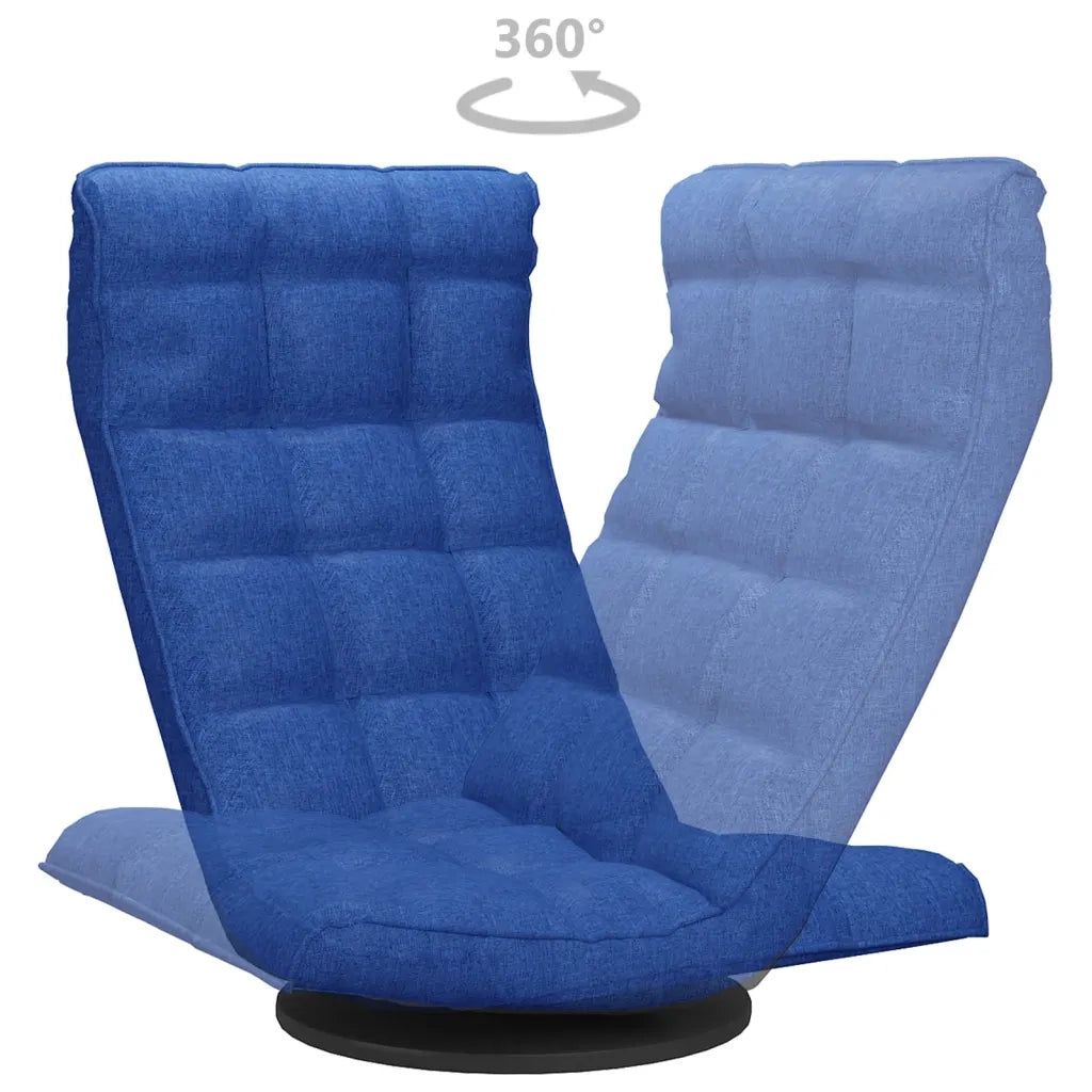 Sedia da Pavimento Girevole Blu in Tessuto CFW4742917