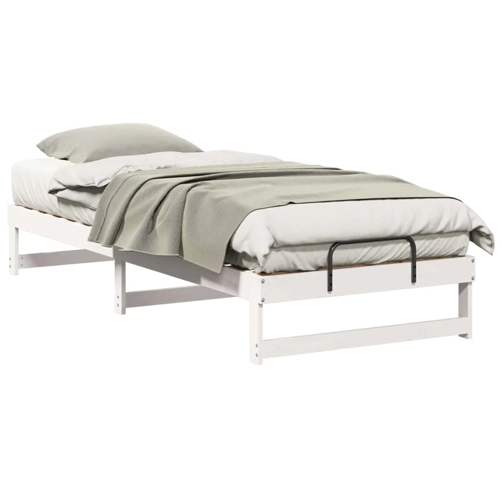 Struttura del letto Bianco 80 x 220 cm Pino massello 873167