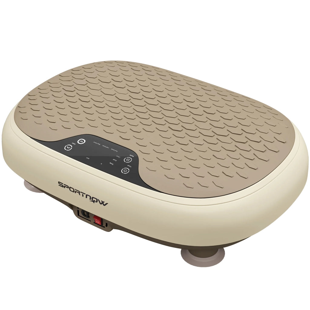 Pedana vibrante compatta soggiorno 46 x 33 x 13,5 cm 20 velocità telecomando moderno ed elegante finitura opaca in abs beige 21_0006745