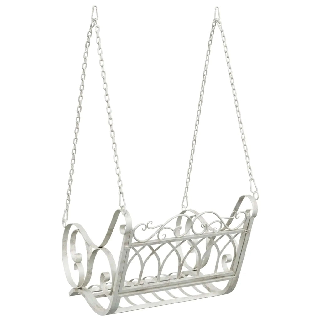 Panchina a Dondolo Acciaio 71 x 75 x 59 cm Bianco Antico