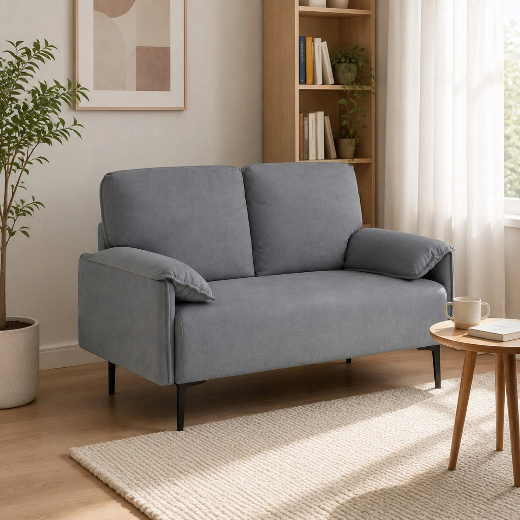 Divano 2 posti 127x72x84 cm con molle S in metallo grigio