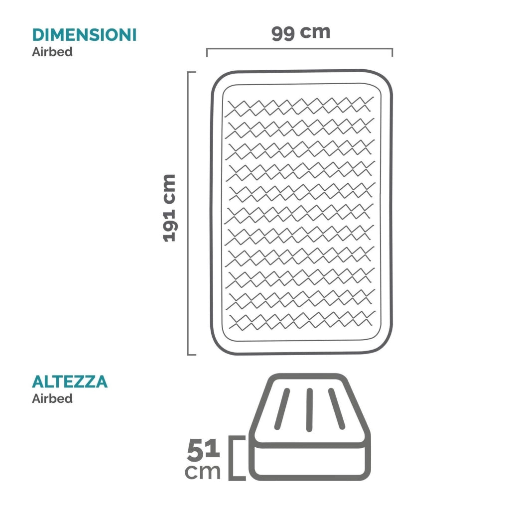 Intex 64488ND Materasso Dura-Beam Supreme Air-Flow Autogonfiante 99x191x51 cm