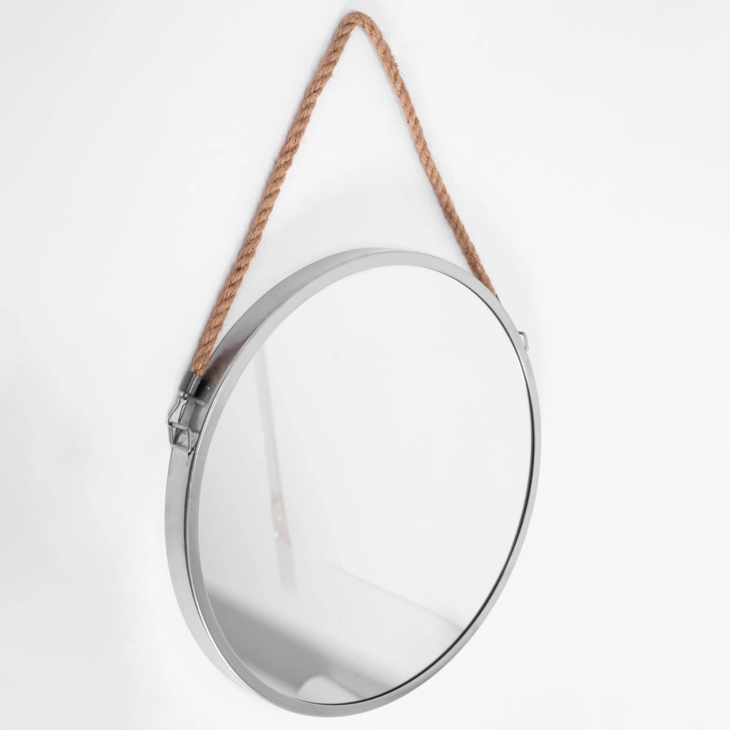 Rotondo Specchio Con Corda 40cm Silver Klmh-0410s-1