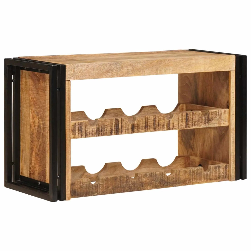 Portabottiglie 80 x 45 x 33 cm Legno di Mango Grezzo Massiccio