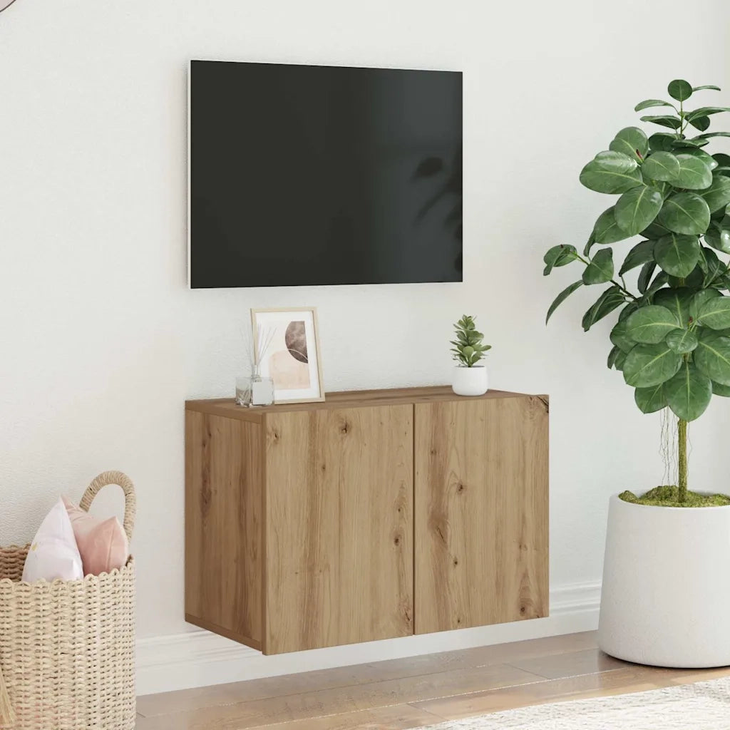 Mobile TV a Parete-Mobile TV a Muro Rovere Artigianale 60x30x41 cm