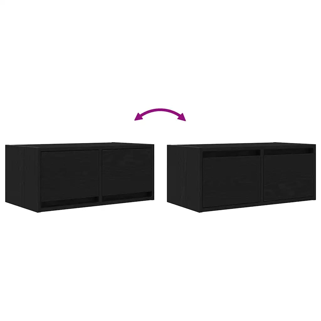 vidaXL Mobili TV 2 pz Rovere Nero 60x31x25,5 cm in Legno Multistrato